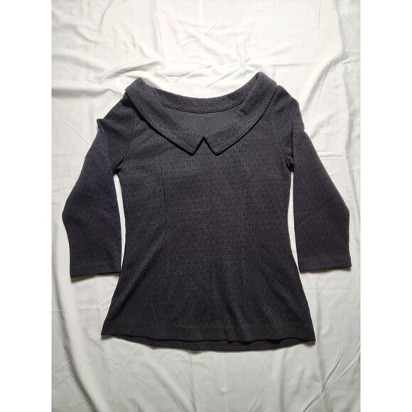 NWT Boden Womens 2R Sarah Ottoman Ribbed Boat Neck 3/4 Sleeve Top Black - Picture 2 of 10